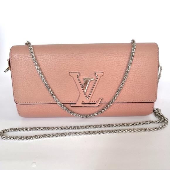 Louis Vuitton Pink Wallet with Silver Chain - Picture 1 of 15